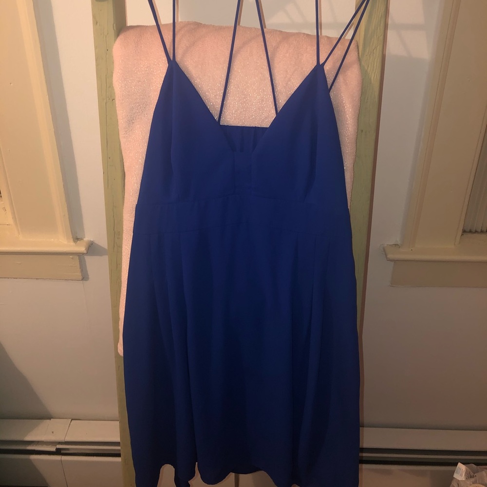 Royal blue halter dress